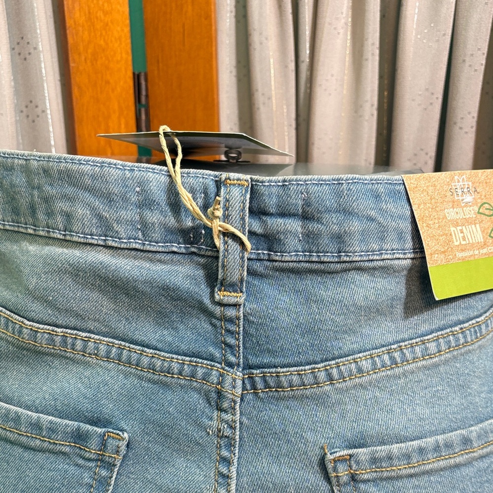 Serra Light Blue  slit Flare bottom Jeans - Picture 9 of 16